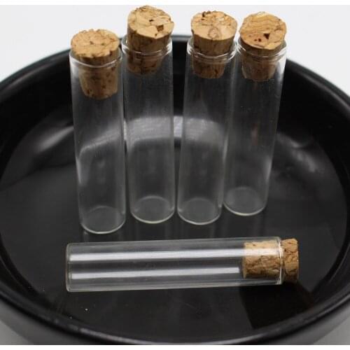 10 Mini Empty Glass Tube Bottle Vials Cork Charm Pendants 39X9mm Wish Bottles