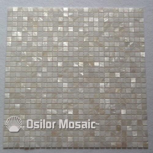 Natural 100% white Chinese freshwater shell mother of pearl mosaic tile for bathroom decoration 10x10mm chip size wall tile