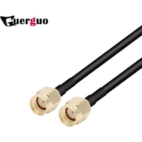 2PCS RP SMA Male to RP SMA Male Plug WiFi Antenna extension cable RG58 Coaxial Cable SMA Connector Adapter Pigtail Cable