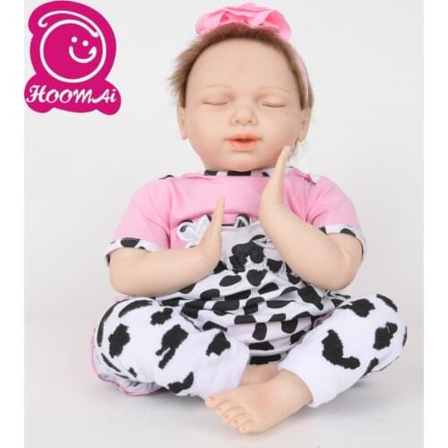 22"Alive Bebe Reborn Baby Doll Silicone Cloth Body Realistic Fashion Sleepy Baby Doll Toy For Childrens Day Kids Xmas Gift 55CM