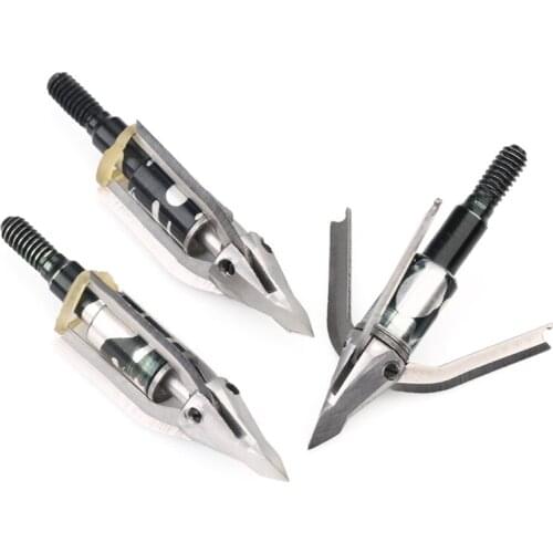 3 set of arrow head 3 expandable blades 100 grain target arrow point broadheads for bow&arrow hunting