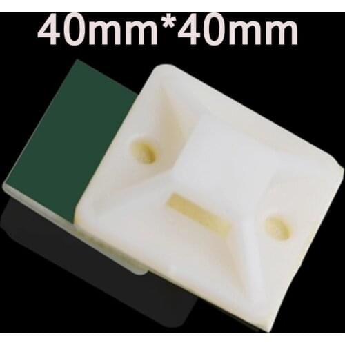 40mm*40mm green glue type Tie Mount Plastic Self Adhesive Cable Tie Mount Base Holder cable positioning fixed seat 50pcs