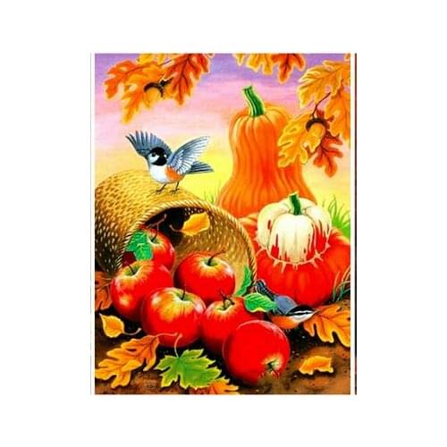 Halloween diamond mosaic embroidery pumpkin painting by numbers fruits rhinestone wall sticker daimond drawing art needlework