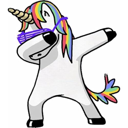 Car Stickers Unicorn Colt Dab Dance Funny Creative Decals For Tail Laptop Tablet Reflective Auto Tuning Styling 14x12cm D10