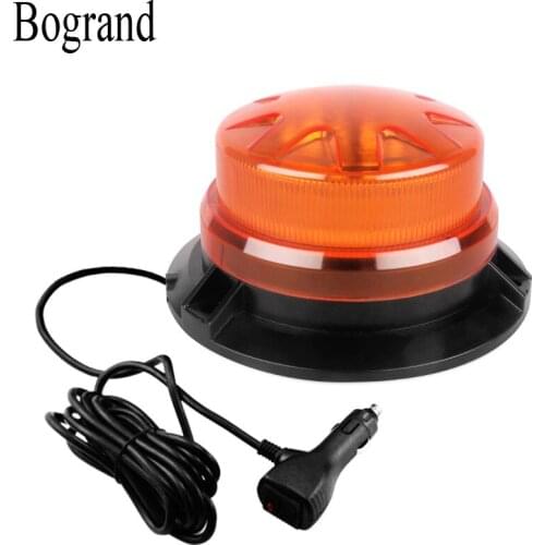 Car LED ceiling burst flash 9-30V traffic warning light rotating round yellow stroboscopic engineering school bus ceiling light