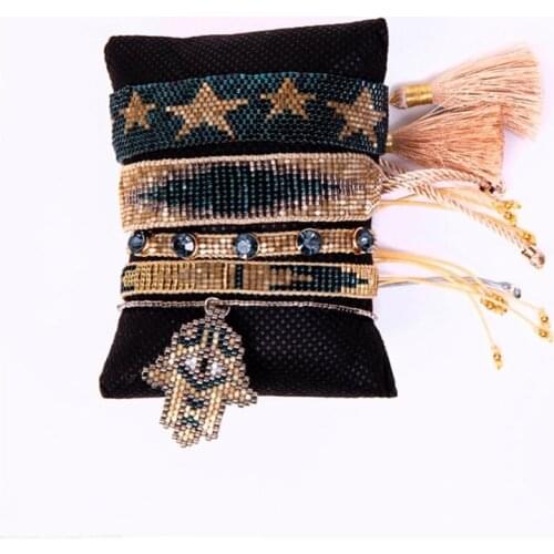 BLUESTAR Evil Eye Bracelet MIYUKI Turkish Eye Bracelet Women Jewelry Mexico Pulseras Star Fatima Hamsa Handmade Woven Armband