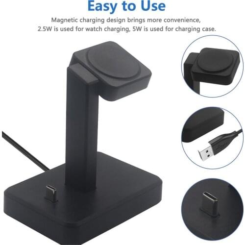 Fast Wireless Charging Station Stand For Galaxy Watch3 /Active 1 2 3, USB Magnetic Charger Dock For Galaxy Watch 3 Accessories