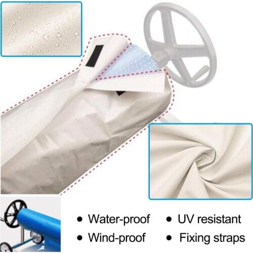 Swimming Pool Cover Outdoor Dustproof Waterproof UV Protective Pool Solar Roller Reel Protective Cover Solar Blanket