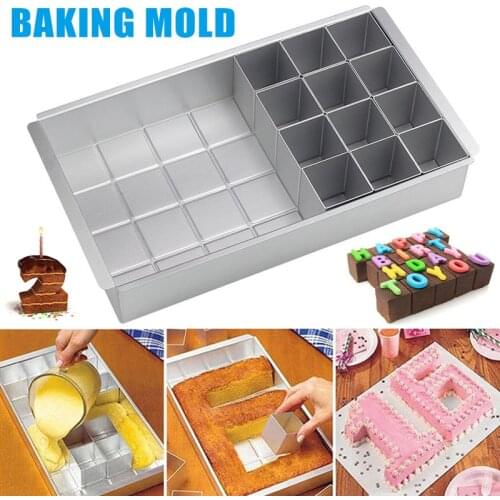 Letter Number Cake Molding Pan Mould DIY Tools Aluminum Alloy for Birthday Party Pastry and Bakery Accessories Chocolate Molds