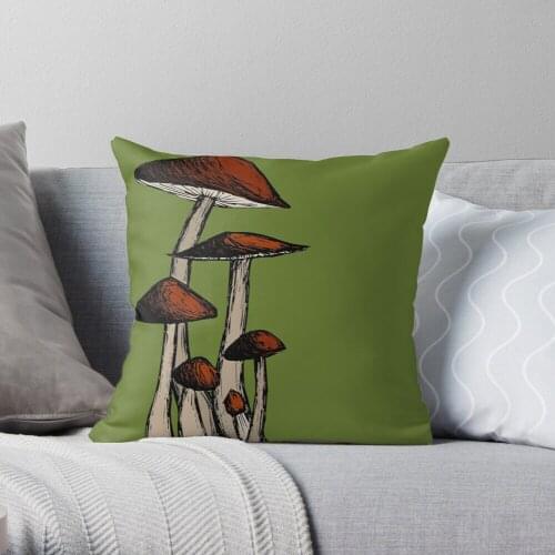 Mushroom Family Throw Pillow Cushion Cover Polyester throw pillows case on sofa home living room car seat decor 45x45cm