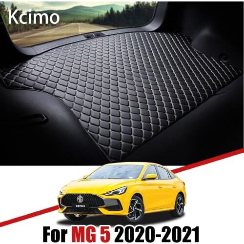 Kcimo Leather Car Trunk Mats for MG 5 2020 2021 Accessories Rear Cargo Liner MG5 Sedan Boot Tray Pad Auto Carpet Floor Mat