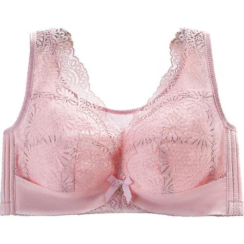 Minimizer Lace Bras For Women Plus Size C D E Cup Bra Unlined Thin Camis Style Brassiere Female Underwere Big Bust 36 To 46