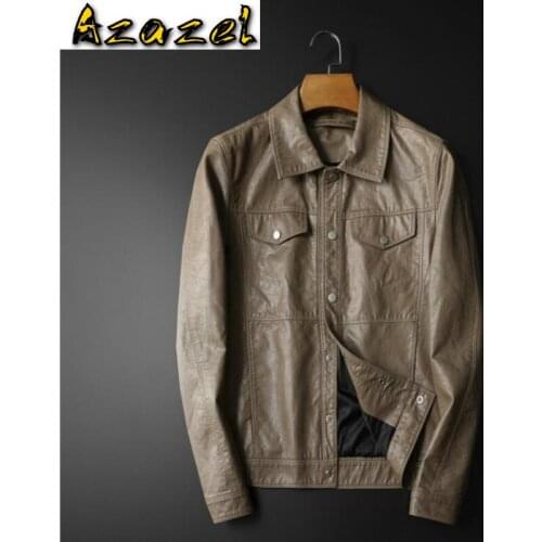 High quality Air Force Pilot Mens PU Leather Jacket Men Motorcycle Lapel Zipper Pockets jackets Coats Biker Fashion Outerwear