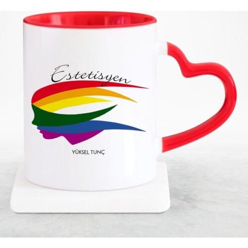 Personalized Professional Esthetician Red Heart Mug Cup-2
