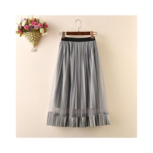 Girls pleated skirt 2-10y fashion elastic waist medium-long princess skirts falda nina sweet jupe fille