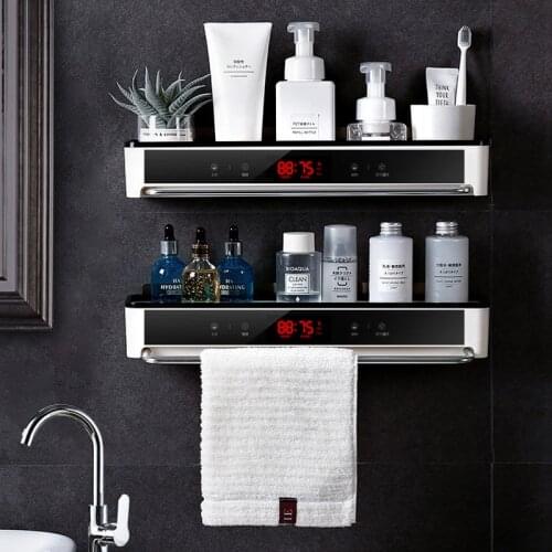 Punch-free Bathroom Organizer Shelf Cosmetic Shampoo Storage Rack Bath Kitchen Towel Holder Household Items Bathroom Accessories