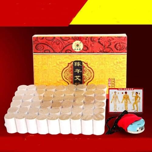Portable Stainless steel moxibustion massage box with 54pcs 10 years moxa stick moxibustion apparatus