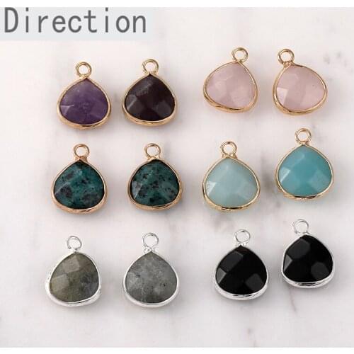 Retro natural stone crystal section hanging Water Drop Pendant DIY handmade earrings bracelet necklace accessories materials