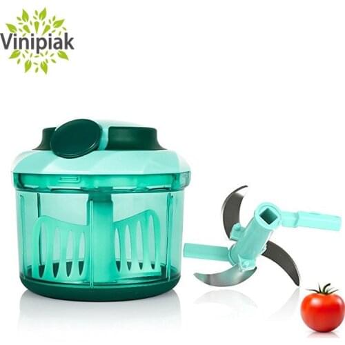 Manual Hand Pull Food Chopper Large Capacity Slicer Kitchen Onion Garlic Vegetable Blender Mincer BPA Free