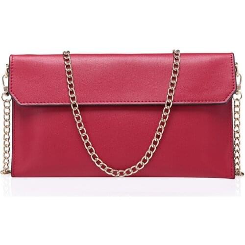 Summer Bags Crossbody Spring For Women Solid Red Silver Female Chain Shoulder Bag Thin Light Cover Party Women Clutch Bag Black