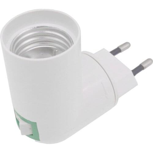 Lighting Accessories E27 Lamp Holder 360°Rotatable EU Plug Lamp Head Lamp Bases LED Light Bulb Adapter Holder Socket Splitter