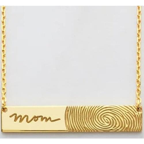 Ufine Personalized words fingerprint fashion Strip pendant Necklace cooper high quality pendant necklace N2075