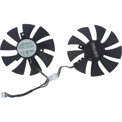 2Pcs 87mm/3.43in 4Pin 12V 0.35A Cooler Fan GA91S2H VGA Fan Graphics Card Cooling Fan for GeForce GTX960 Bore Diameter 40mm