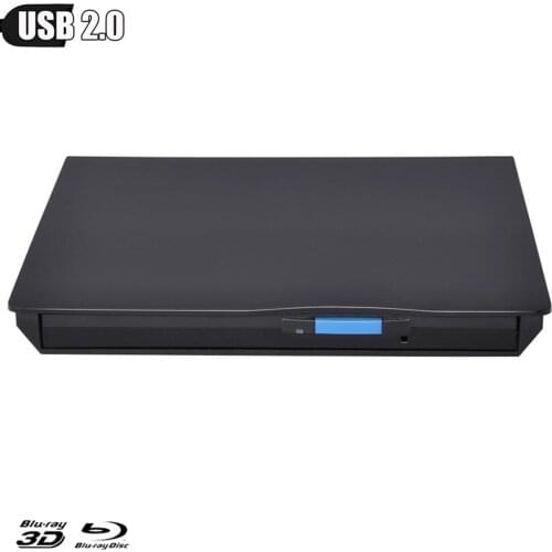 External Blu-Ray Drive Slim USB2.0 Bluray Burner BD-RE CD/DVD RW Writer Play Blu-ray Disc for Macbook/Windows/Linux/ PC