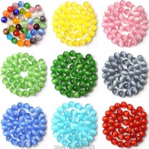 High Quality 10mm 18 Color Cat Eye Stone Round Shape Gem Loose Beads Strand 15" DIY Creative Jewellery Making wj256
