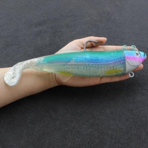 1pcs 26cm 440g overweight Big Size Simulate Fish Lure Deep Sea Fishing Lures Artificial Soft Bait Lead head Lure Fishing