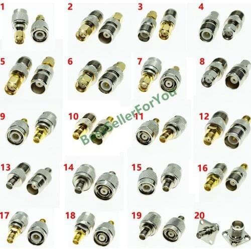 1Pcs SMA RPSMA TO TNC RP TNC SMA Male Female Jack Plug RF Connector Adapter ConverterBrass
