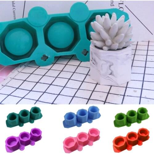 1PC Ceramic Clay Octagonal Mold Silicone Mold Fleshy Flower Pot Candlestick DIY Crafts Flower Pot