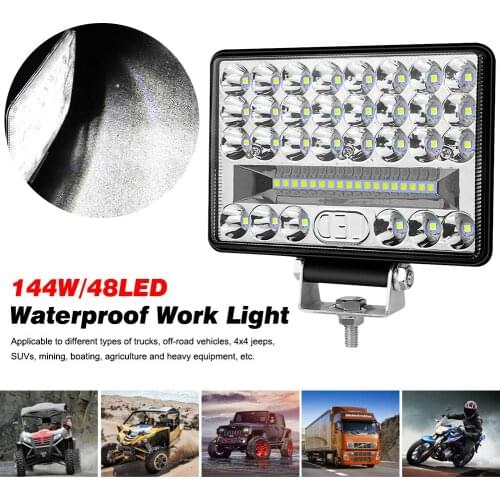 144W Led Headlights Car Work Light 48LEDS Off-Road Driving Light Spotlight Fog Lights For Motorcycle Off-road Vehicle Truck