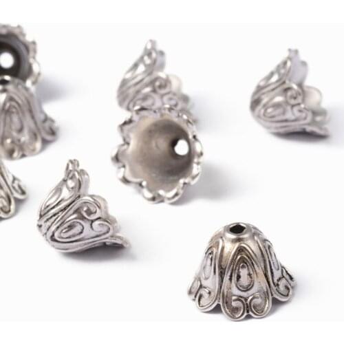 20pcs Alloy Bead Caps End Cap Tibetan Style for Jewelry Making DIY Handmade Supplies Lead Free and Cadmium Free 15x11mm