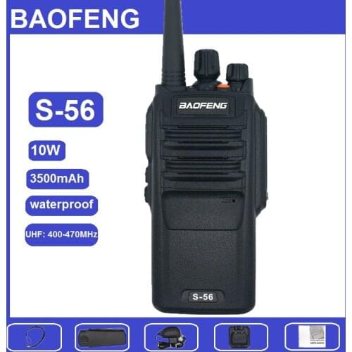 2020 Baofeng S-56 10W Waterproof Walkie Talkie UHF 400-470MHz Amateur Radio Transceiver Handheld CB Ham Radio Station UV-9R Plus
