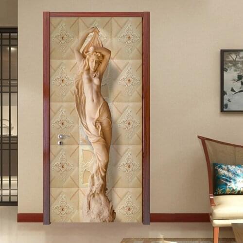 3D Sticker European Style Stereo Figure Statue Wallpaper Living Room Bedroom Home Design Door Sticker PVC Self-Adhesive Poster