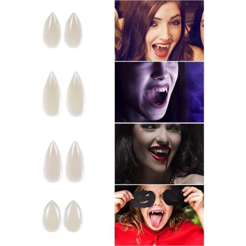 4 Pairs Halloween Party Cosplay Prop Decoration Vampire Denture Teeth Horror False Teeth Holiday Horror DIY Decorations Adult