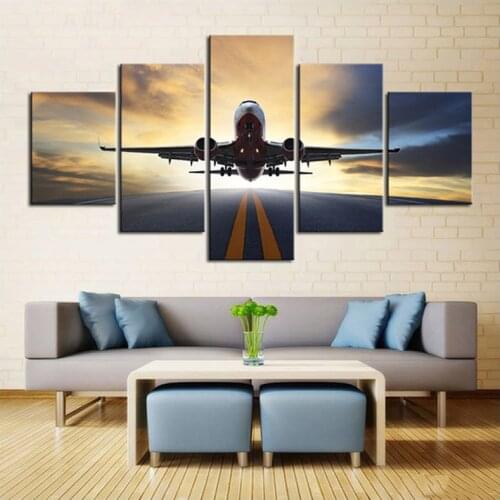 5D Rhinestone Diamonds Embroidery 5Panel Air Plane Landscape Diy Diamond Painting Cross Stitch Diamond Mosaic Kit StickerZP-334