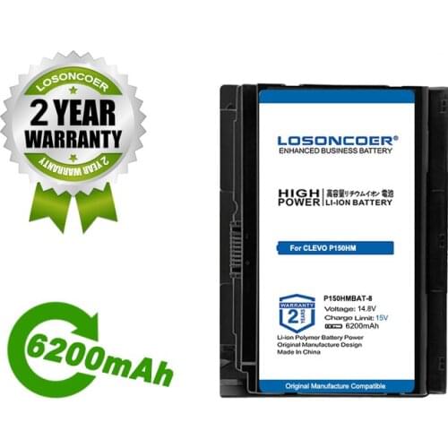 6200mAh P150HMBAT-8 6-87-X710S-4273 Battery For Sager NP8278 Clevo P150 P170EM for HASEE K670E, K670E-i7 D1 NP8278-S, NP8298