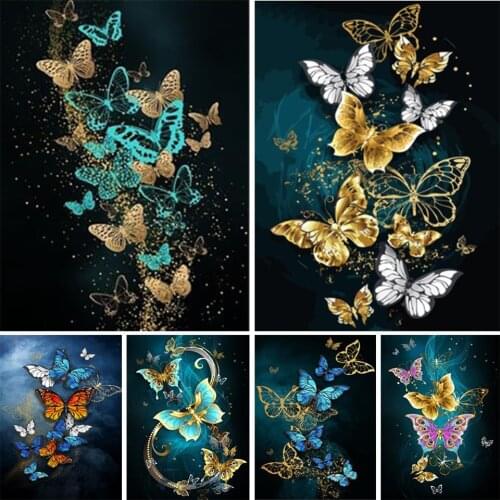 5D DIY Diamond Painting Butterfly Cross Stitch Kit Full Diamond Embroidery Rhinestone Picture Inlaid Mosaic Home Decoration Gift