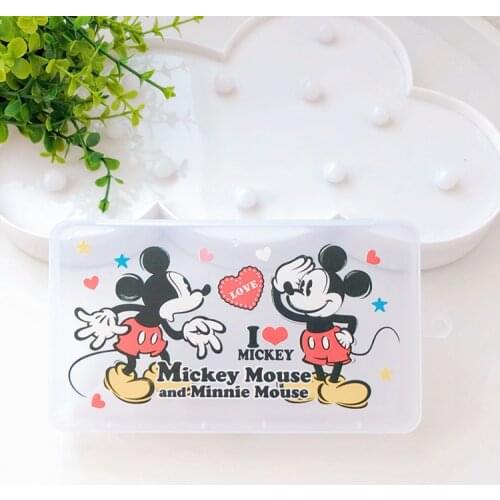 Disney Anime Figure Cartoon Mask Storage Box Stitch Mc Queen Elsa Mask Box Portable Storage Box Children Adult Mask Container