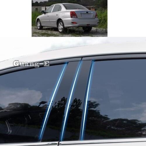 For Hyundai Elantra Avante 2005 2006-2011 Car PC Material Pillar Post Cover Door Trim Window Piano Black Molding Sticker Plate