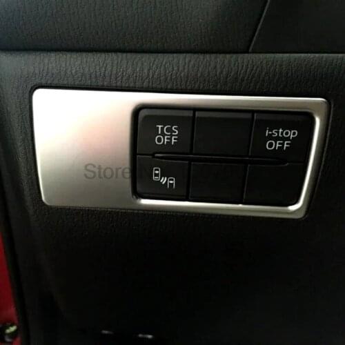 For Mazda CX-4 CX4 Chrome Car Interior Headlight Lamp Switch Button Cover Molding Trim Decoration Auto Accessories