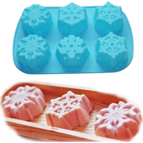Nice Snowflake Soap Chocolate Muffin Cupcake Bakeware Silicone Mold Tray Mould