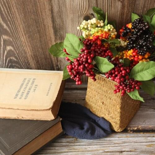 Artificial Flowers Plant Berry Fake Plant Berries 1pcs For Christmas Wedding Decoration Artificial Berries Bouquet For Garden