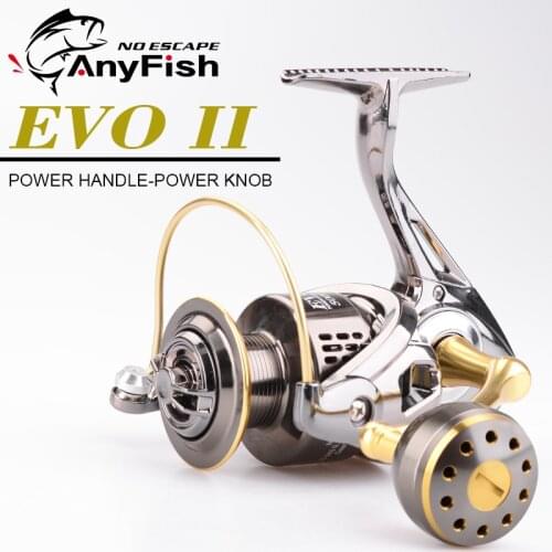 ANYFISH EVO Ⅱ Spinning Fishing Reels 1000/2000/3000/4000/5000/6000HP-X Gear Ratio 5.0:1/4.7:1 Power Handle Reel Fishing Wheels