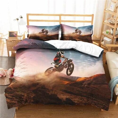A Bedding Set 3D Printed Duvet Cover Bed Set Motorcycle Home Textiles for Adults Bedclothes with Pillowcase #MTC01