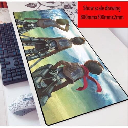 Anime Attack on Titan Figure Mouse Pad 80X30 MousePad 2mm Allen Game Oversized Cartoon Table Mat Keyboard Pad for Birthday Gift