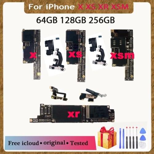 64GB 128GB 256GB With Face ID/No Face ID for iPhone X XR XS XS Max Motherboard unlocked,100% Original for iphone x r Logic board
