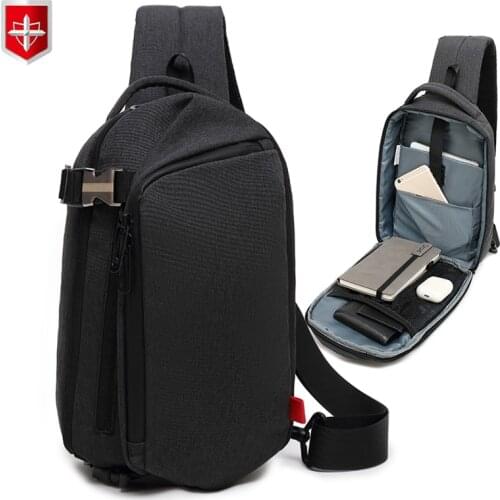 RUISHISABER 2020 New Men Chest bag for 9.7" iPad Summer Short Trip Messenger Bags Casual Water Repellent Crossbody Shoulder Bag